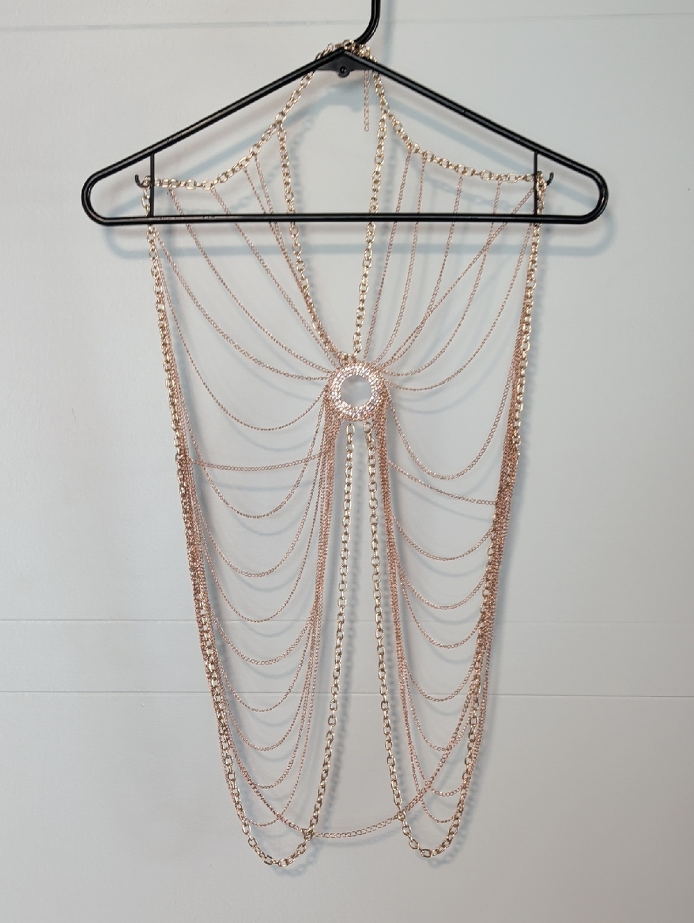 Rose Gold Tone Multi-Chain Body Necklace